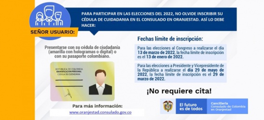 Prepárese desde ya para participar en las elecciones del 2022: debe tener la cédula (amarilla con hologramas) y haberse registrado ante el Consulado