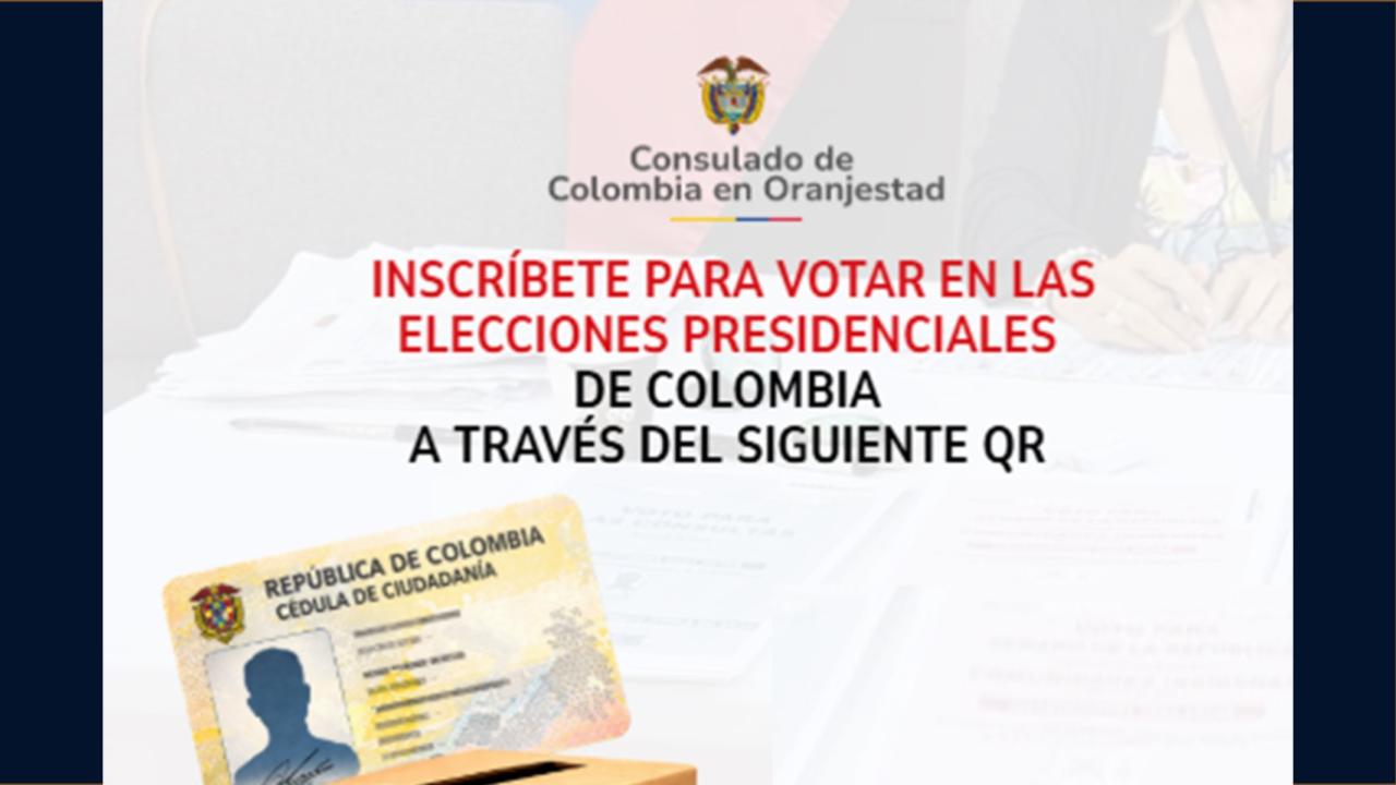 Consulado de Colombia en Oranjestad invita a inscribir su cédula para elecciones presidenciales